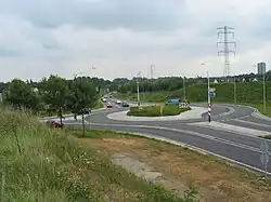 Voltooide rotonde euregioweg vanuit Heerlen