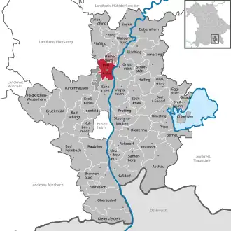 Kaart van Rott am Inn