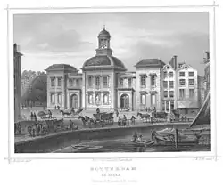 Rotterdam de beurs ca. 1850