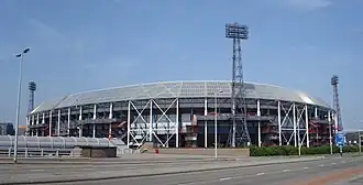 Stadion Feijenoord waar de finale werd gespeeld op 31 mei 1958