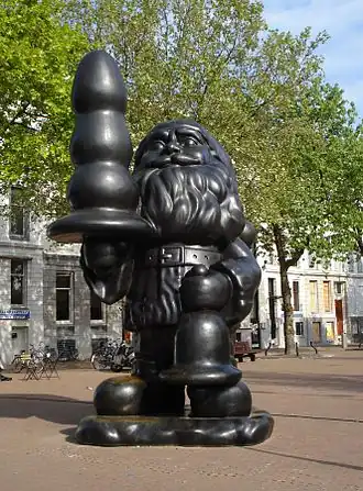 Santa Claus, alias Kabouter Buttplug op locatie Eendrachtsplein
