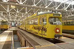 Werkspoor-dubbelgelede wagen 1605 (ex-605) als 'Tingelingtram'.