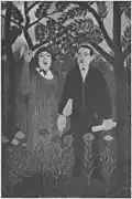 Henri Rousseau, (1909) schilderde Marie Laurencin en Guillaume Apollinaire in La Muse inspirant le poète