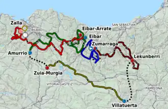 Routekaart van de Ronde van het Baskenland 2011