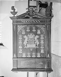 Rouwbord van Alberda in de Petruskerk te Pieterburen