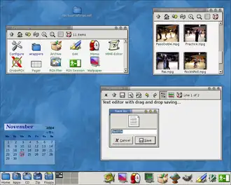 Een screenshot van ROX Desktop (2004)