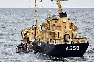 Royal Danish Navy auxiliary KDM Sleipner (A559) underway in June 2015