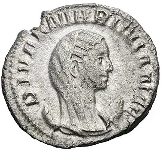 Antoninianus met daarop de beeltenis van Mariniana