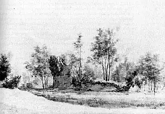 De ruïne Rietwijk, getekend door Roelant Roghman rond 1640