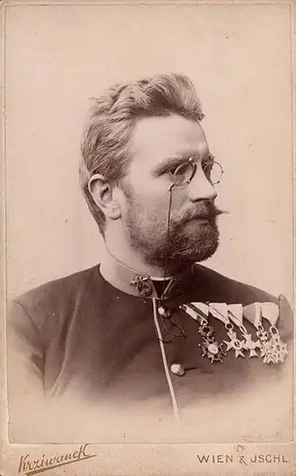 Karel Komzák II gefotografeerd door Rudolf Krziwanek