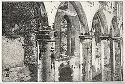 Kerkruïne in Dongen. Lijnets. 2009