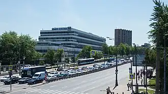 Het hoofdgebouw van de Russische Post in Moskou.