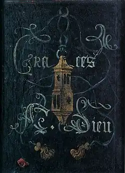 Keerzijde van het paneel met de Madonna en Kind