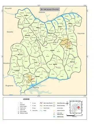 Kaart van Rwamagana district