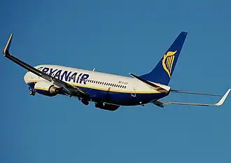 Een Boeing 737-800 van Ryanair