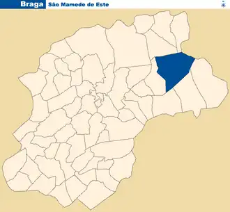 Kaart van São Mamede de Este