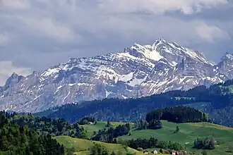 De berg Säntis bij Appenzell, Zwitserland