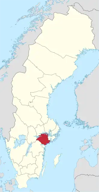 Kaart van Södermanlands län