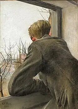Zoon Ole kijkt uit het raam, 1930
