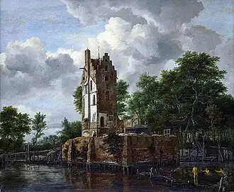 Het Huis Kostverloren aan de Amstel, een schilderij van Jacob van Ruisdael. Het bouwwerk verzakte in de slappe bodemen is minstens een keer grotendeels opnieuw gebouwd.
