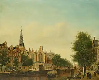 De Oude Kerk gezien vanaf de Oudezijds Voorburgwal in Amsterdam, 1765 – 1785, Amsterdam Museum.