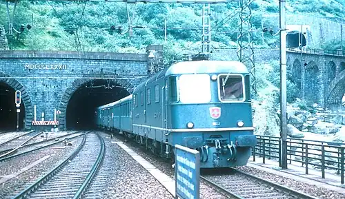 Re 6/6 – 11602 in 1982 te Göschenen