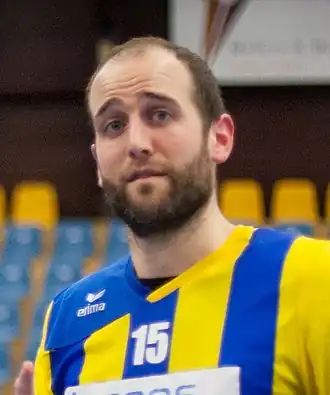 Ron Klemann in 2016, tijdens een wedstrijd van Bevo HC 2 tegen Aristos (A)