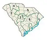 Congresdistricten van South Carolina sinds 2003