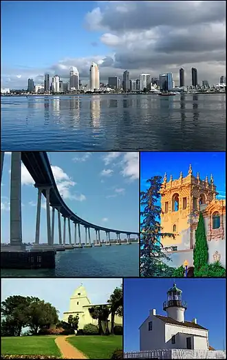 Een collage van San Diego