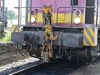 Opgeklapte rangeerkoppeling