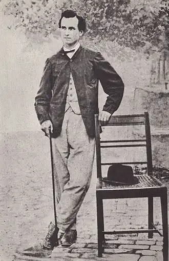 S.J. du Toit ca. 1870 als student aan de Universiteit van Stellenbosch