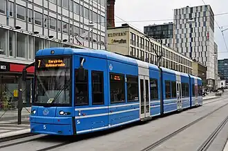 Wagen 5 op de stadslijn in Stockholm.