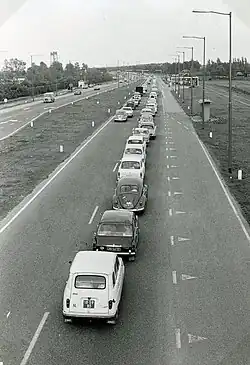 File voor brug in 1967