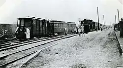 Tramstation Spijkenisse tijdens modernisering in 1947