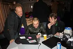 Viggo, Peter en Bert backstage