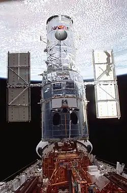 De Hubble gekoppeld aan de Columbia