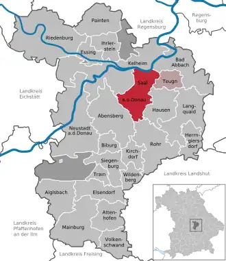 Kaart van Saal an der Donau