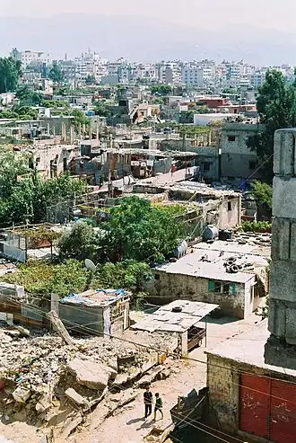 Het vluchtelingenkamp Sabra en Shatila anno 2003.