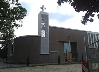 De in 2011 gebouwde Sacramentskerk aan de Heyendaalseweg 300