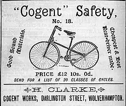 Cogent Nr. 18 Safety Bicycle uit 1887