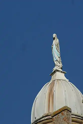 Het Mariabeeld op de Tour de la Vierge.