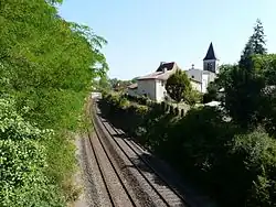 Dubbelspoor bij Saint-Front-de-Pradoux.