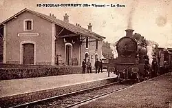 Station Saint-Nicolas-Courbefy rond 1925.