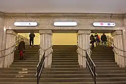 De verbindingstrappen tussen de perronhallen