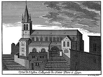 De Sint-Pieterskerk te Luik in 1735
