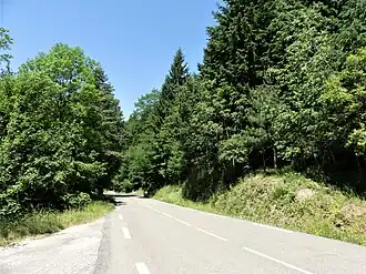 De D986 bij Saint-Sauveur-Camprieu