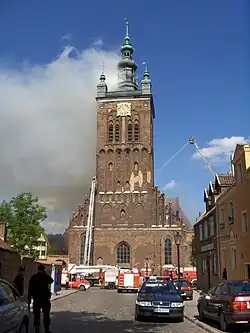 Brand van de kerk in mei 2006