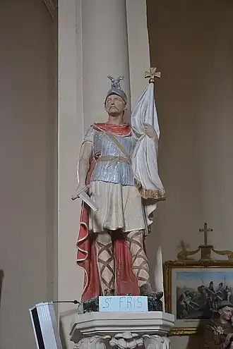 Beeld van Sint-Fris in de kerk van Lupiac