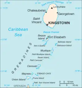 Kaart van Grenadines