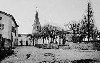 Historische afbeelding van het centrum van Sainte-Consorce